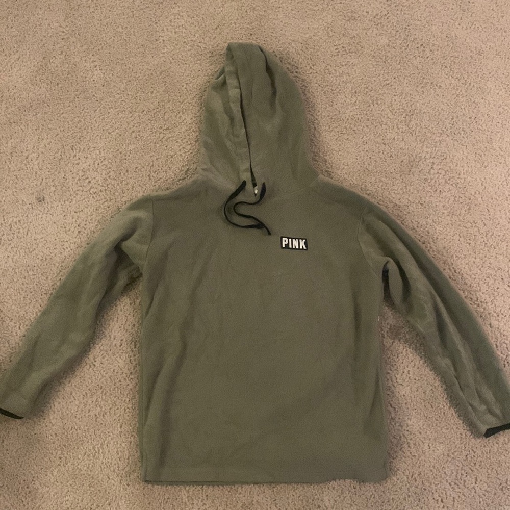 Pink (Victoria Secret) Army green fleece hoodie